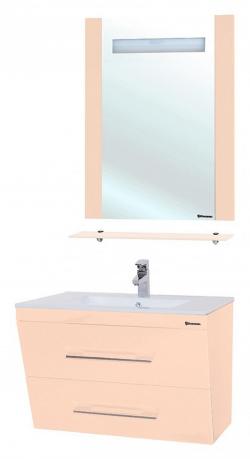 Мебель для ванной Bellezza Берта 75 подвесная бежевая (раковина Мелана)