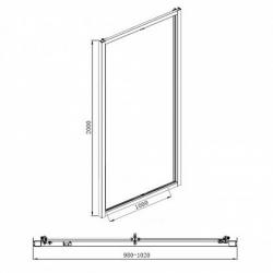 Душевая дверь Aquanet Alfa NAA6422 100, прозрачное стекло
