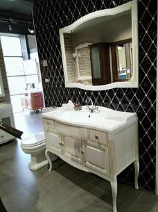 Мебель для ванной Opadiris ЛАУРА 100 белая с бежевой патиной