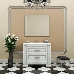 Мебель для ванной Opadiris ОНИКС 100 белый с серебряной патиной