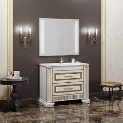 Мебель для ванной Opadiris ОНИКС 100 белый с золотой патиной