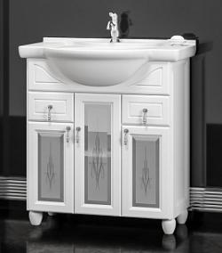 Мебель для ванной Opadiris ТИБЕТ 80 белый с художественным стеклом